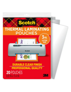Bolsas de Laminado Térmico Mate Scotch, Tamaño Carta, 20 Unidades