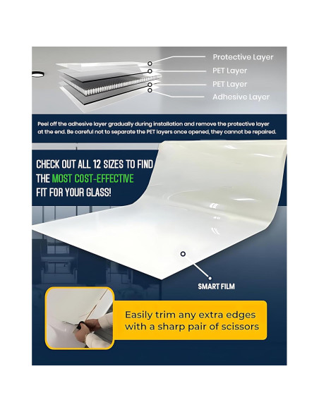 Película de Privacidad Inteligente INWIXA 70x151 cm PDLC