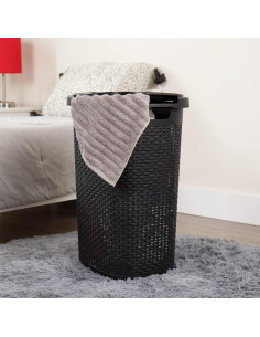 Cesto de Ropa Slim Mind Reader 60L con Tapa - 2 Pack Negro 2