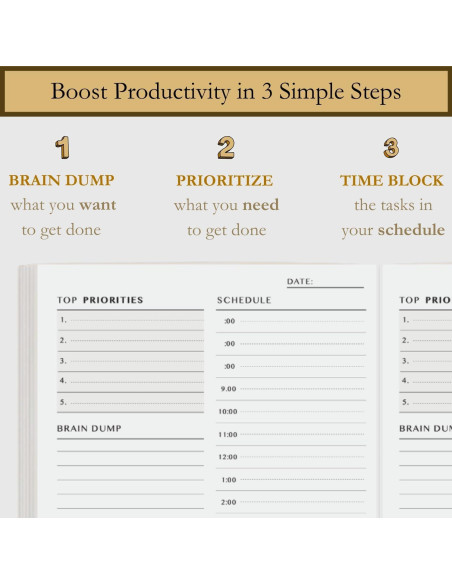 Planificador de Tiempo A5 Refine Days - 180 Páginas No Datadas