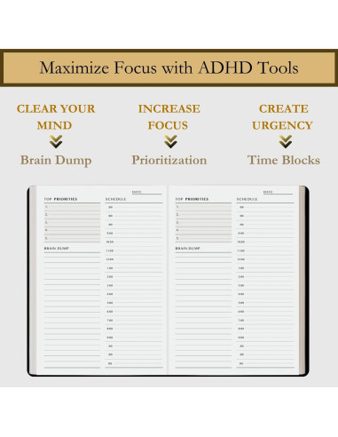 Planificador de Tiempo A5 Refine Days - 180 Páginas No Datadas