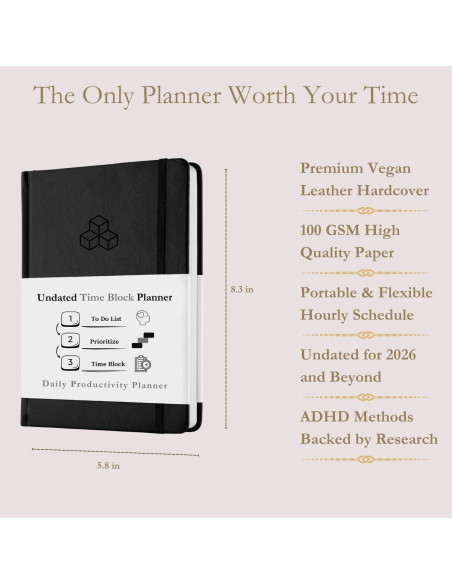 Planificador de Tiempo A5 Refine Days - 180 Páginas No Datadas