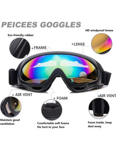 Conjunto Peicees 13 Piezas Gafas Motocicleta UV y Máscaras 2