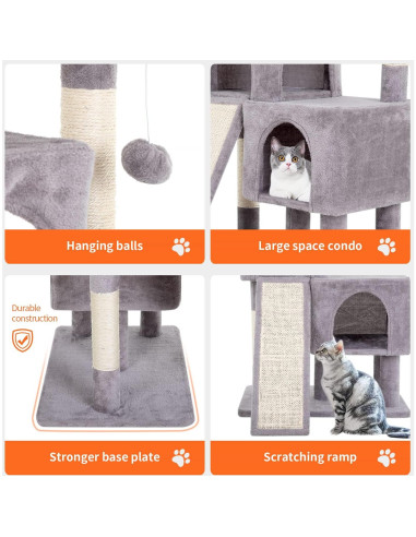 Árbol para Gatos BestPet 91 cm con Rampa y Condominios