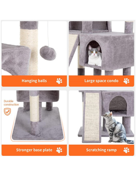 Árbol para Gatos BestPet 91 cm con Rampa y Condominios