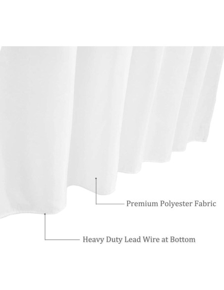 Cortina de Ducha 36x72 WellColor Blanca Repelente al Agua