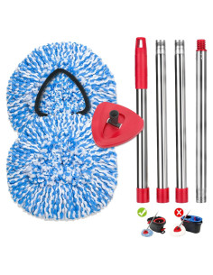 Paquete de 2 cabezales de microfibra kCarpoly para mopa EasyWring