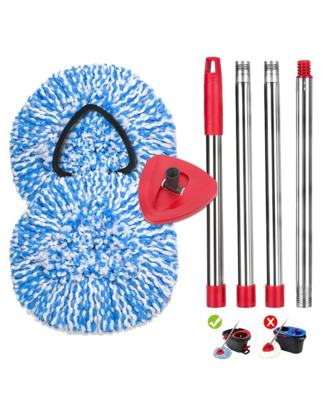 Paquete de 2 cabezales de microfibra kCarpoly para mopa EasyWring