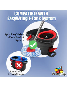 Paquete de 2 cabezales de microfibra kCarpoly para mopa EasyWring 2