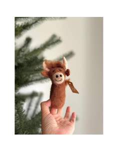 Títeres de dedo de vaca de fieltro Ganapati Crafts - Marrón 2