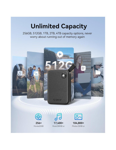 ORICO SSD Externo 512GB B5PLUS-VB USB 3.0 460MB/s