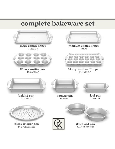 Juego de Utensilios para Hornear Antiadherentes Country Kitchen - 10 Pzs