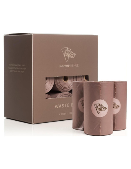 Bolsas para Excremento de Perro Brown Avenue - 135 Unidades Biodegradables