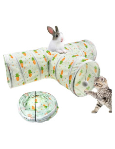 Túnel Colapsable para Mascotas Vehomy 3 Vías con Patrones de Zanahoria