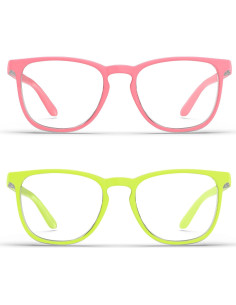 Gafas de Seguridad Antivaho 2 Paquete Rosa Claro y Verde 2