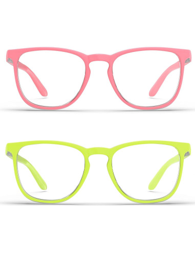 Gafas de Seguridad Antivaho 2 Paquete Rosa Claro y Verde