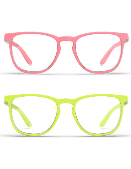 Gafas de Seguridad Antivaho 2 Paquete Rosa Claro y Verde