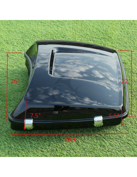 Maletero de Tour TCT-MOTORPARTS con Soporte 2-UP para Harley 2014-2025