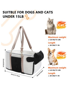 Asiento de coche para perros RUONARIER consola 45x24x22cm 2