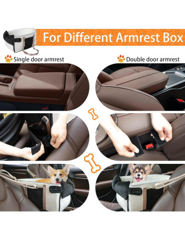 Asiento de coche para perros RUONARIER consola 45x24x22cm