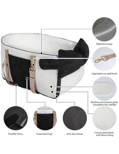 Asiento de coche para perros RUONARIER consola 45x24x22cm