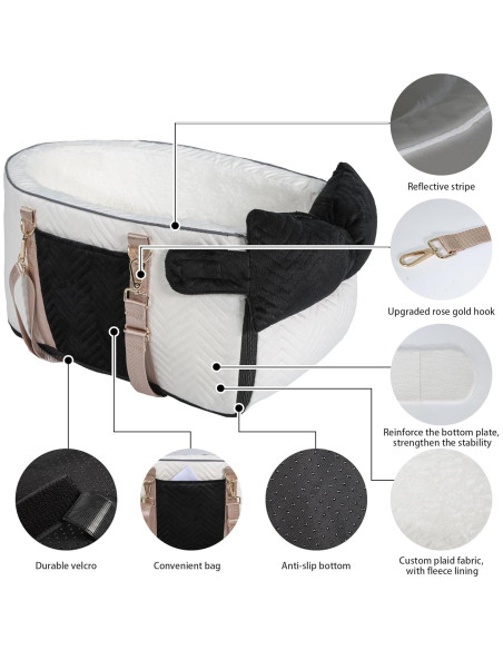 Asiento de coche para perros RUONARIER consola 45x24x22cm