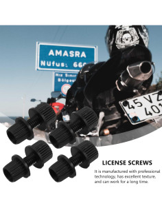 Tornillos de Placa de Matrícula FAVOMOTO Nylon Negro 4 Pcs 2