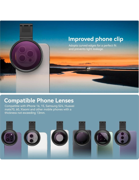 Filtro ND APEXEL 67mm Variable ND2-ND400 para Cámara