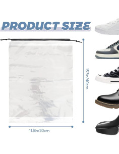 50 Bolsas Transparentes para Zapatos de Viaje 30x40 cm 2