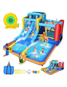 Casa Inflable de Salto y Deslizadero Whubefy 15x3m 9 en 1