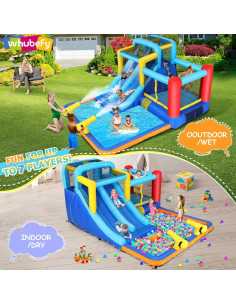 Casa Inflable de Salto y Deslizadero Whubefy 15x3m 9 en 1 2