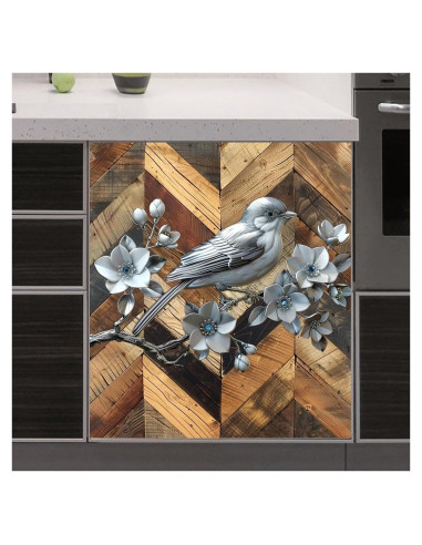 Cubierta Magnética para Lavavajillas Genérico 58.5x66 cm Flores