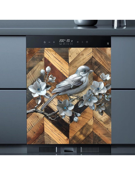 Cubierta Magnética para Lavavajillas Genérico 58.5x66 cm Flores