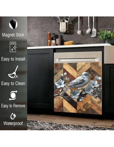 Cubierta Magnética para Lavavajillas Genérico 58.5x66 cm Flores