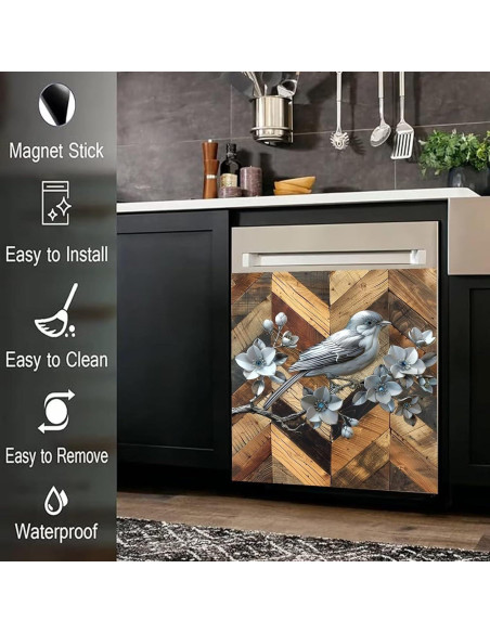 Cubierta Magnética para Lavavajillas Genérico 58.5x66 cm Flores