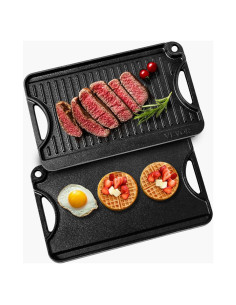 Parrilla Reversible VEVOR de Hierro Fundido 35.6x21.6 cm