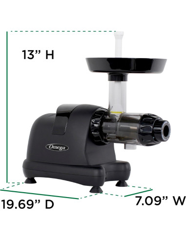 Exprimidor de Prensa Fría Omega J8006HDBLK 200W Negro