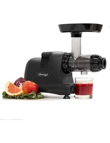 Exprimidor de Prensa Fría Omega J8006HDBLK 200W Negro