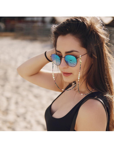 Cadena de Gafas Elegante con Perlas Rosa - Correa Unisex