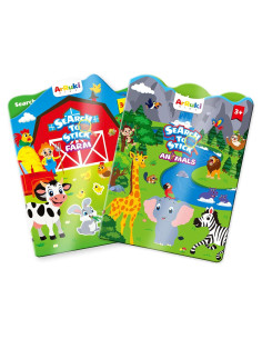 2 Juegos de Libros de Pegatinas Reutilizables ArRuKi KIDS