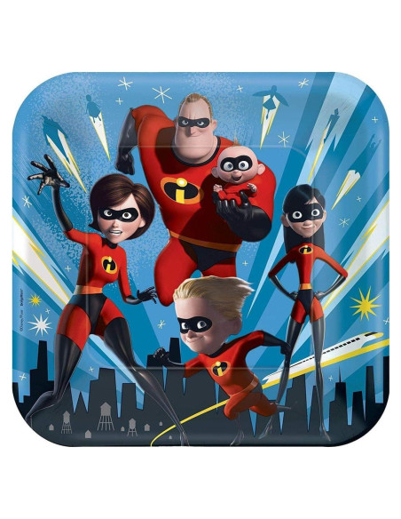 Platos de Cena Desechables Disney Incredibles 2 - 8 Piezas