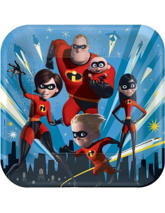 Platos de Cena Desechables Disney Incredibles 2 - 8 Piezas 2