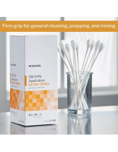 Aplicadores OB-GYN McKesson 20.32 cm Rayón No Estériles 50 Unidades 2