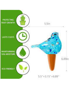 Bola de Riego Automática de Vidrio Naboher Azul Claro 14 cm 2