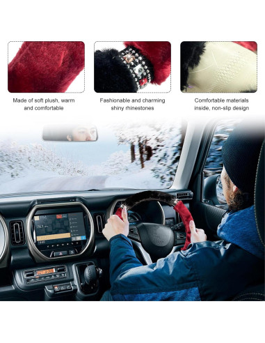 Cubierta de Volante Fluffy DXNQ 38 cm con Brillo Rojo