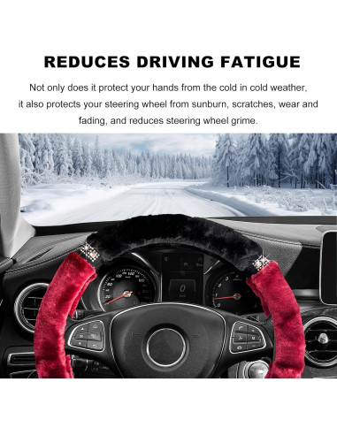 Cubierta de Volante Fluffy DXNQ 38 cm con Brillo Rojo