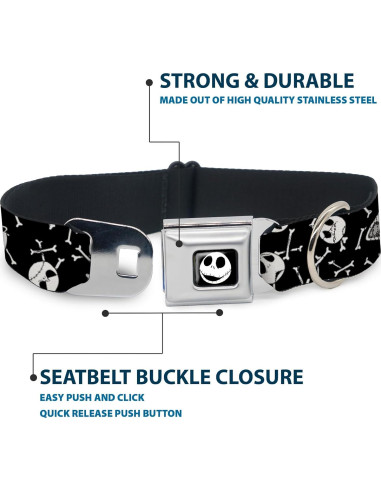 Collar de Perro Buckle-Down Huesos Esparcidos 11-17 cm