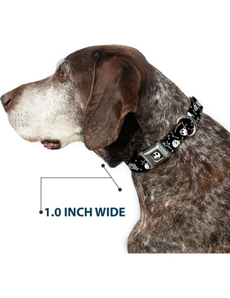 Collar de Perro Buckle-Down Huesos Esparcidos 11-17 cm