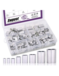 Kit de 320 Piezas de Mangas de Crimpado Aluminio Swpeet
