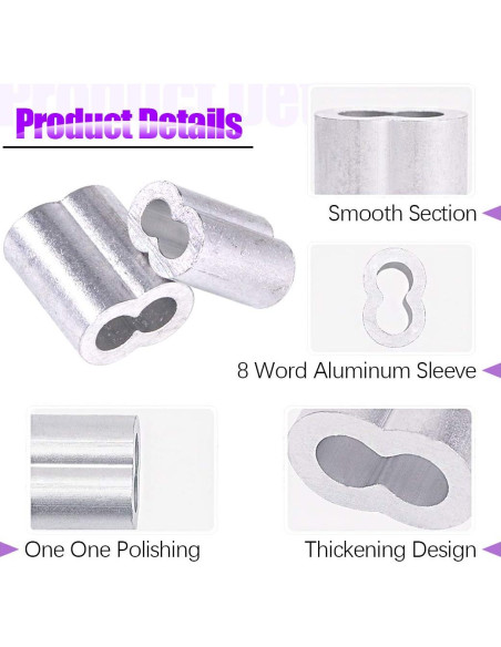 Kit de 320 Piezas de Mangas de Crimpado Aluminio Swpeet